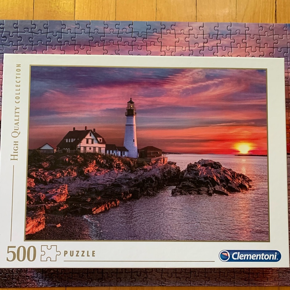 Clementoni 500-Piece Puzzle - Sunset Lighthouse Scene